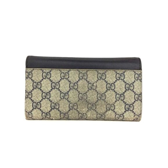 👛  AUTHENTIC GUCCI GG LOGO PVC LEATHER LONG BILFOLD WALLET - Picture 4 of 7